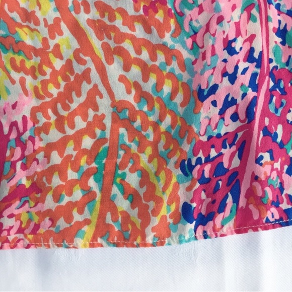 Lilly Pulitzer Asher Silk Top Electric Feel Print - Picture 7 of 8